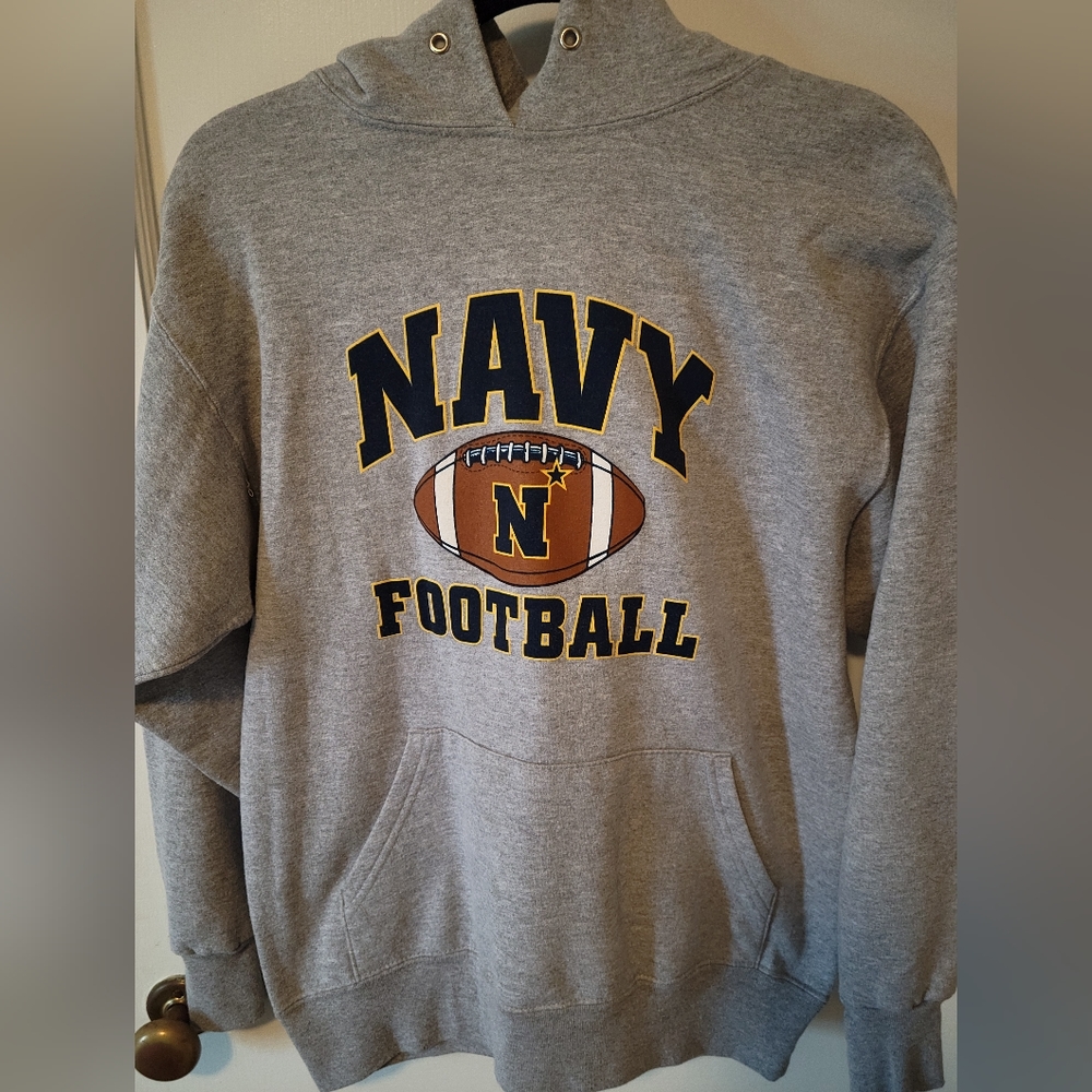 Mens Navy Football Hoodie - Size Small